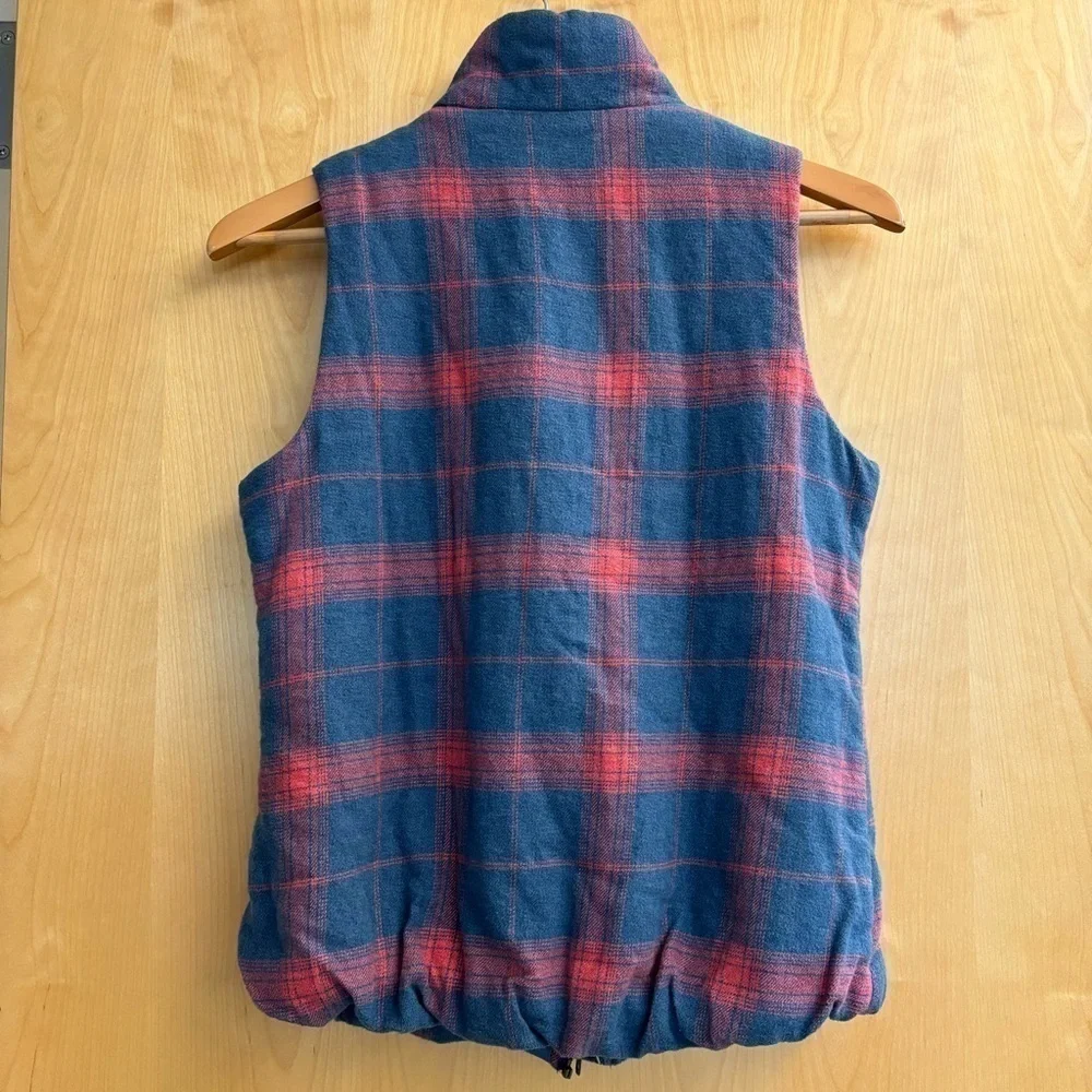 DYLAN Plaid Vest Size XS Sherpa Fleece Lining